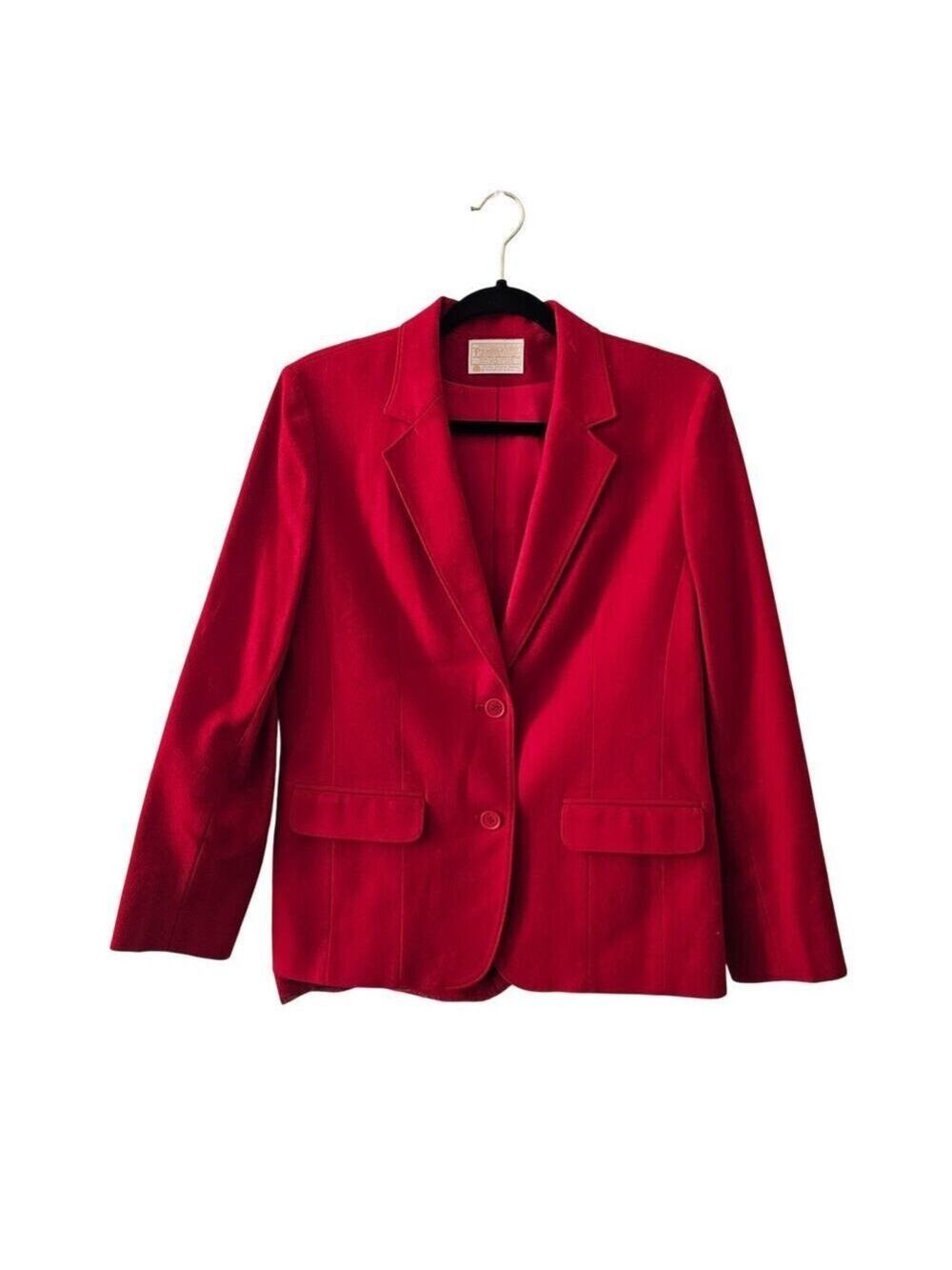 Pendleton Vintage Red Virgin Wool Two Button Blazer Size 12